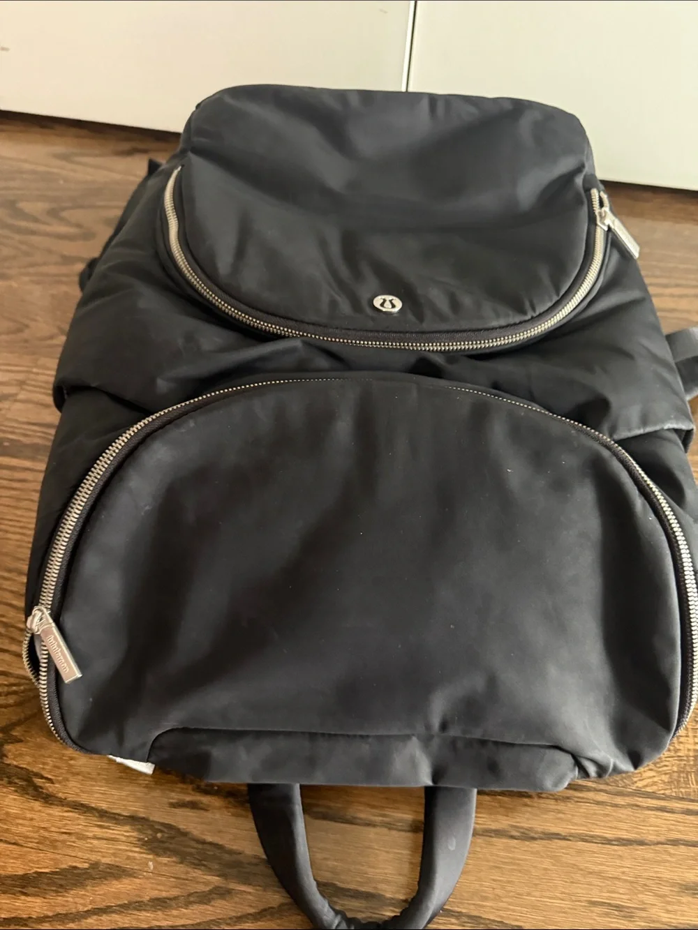 lululemon athletica Black Nylon Backpack with Front Zip Pocket